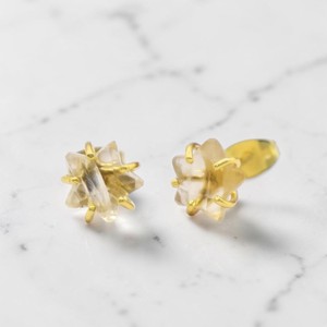 Wholesale Luxury Brass Star Shaped <b>Stud</b> <b>Earrings</b> for Women Citrine Zircon <b>Studs</b> Prong Setting Gold Plated Fashion Jewelry - Product Image 1