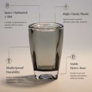 [Holar] Taiwan Made Modern Transparent <b>Black</b> 3 Slots High Quality Plastic Toothbrush Stand with Heavy Base - Product Image 3