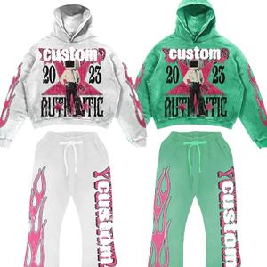 เสื้อวอร์มทรงบานสำหรับผู้ชายไซส์พิเศษเสื้อมีฮู้ดแบบสวมหัวชุดวอร์มเสื้อใส่เดินชายหาดพิมพ์ลายได้ตามต้องการ - Product Image 3