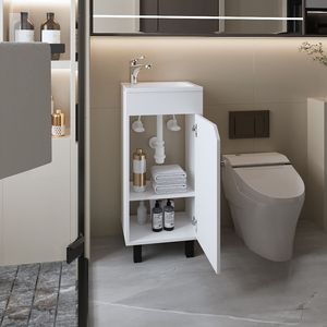 Mobile Bagno Integrato FM FURNITURE con Lavabo e Rubinetto Bianchi, Collezione Quartzsite - Product Image 3