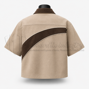 Custom Men’s Short Sleeve Zip <b>Shirt</b> Color Block <b>Patchwork</b> Casual <b>Shirt</b> OEM Private Label Manufacturer - Product Image 2