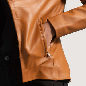 Veste de motard en cuir de mouton teinté brun sable Furat Leathers, noir matelassé, écologique, séchage rapide, broderie 3D, respirante, amovible - Product Image 3