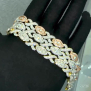 Bracelet à maillons personnalisé avec yeux sertis de pierres, Moissanite VVS1, passe le testeur de diamant, Bracelet à maillons cubains en Argent 925, Bijoux Hip Hop Bustdown - Product Image 6