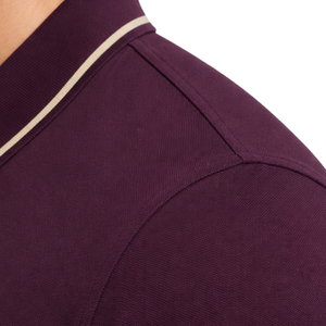 Premium <b>Maroon</b> Mens Polo Shirt With Contrast Collar Sleeve Stripe Custom Logo Embroidery Casual Business Golf Wear Short Sleeve - Product Image 4