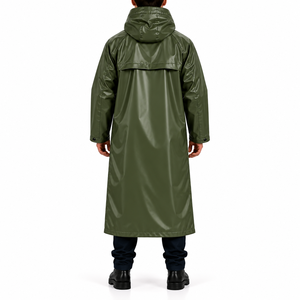 Impermeable Largo para Hombre, Chaqueta de Lluvia para Exteriores, Gabardina de Color Sólido, Impermeable Industrial Personalizado al por Mayor - Product Image 2