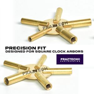 PRAZTECH® 10-in-1 Clock Winding Key Set | Dual Brass Keys Sizes 2–11 | Universal Clock Repair & Winding <b>Tool</b> - Product Image 4