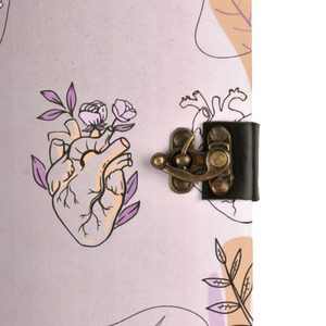 <b>A5</b> Anatomical Heart Handmade Paper Journal 100 Pages Eco Friendly Diary <b>Notebook</b> with Lock Closure Artistic Medical Theme Design - Product Image 2