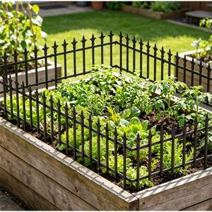 Confezione da 10 Recinzioni Pieghevoli Nere per Giardino, Barriera per Animali Senza Scavo, Recinzione Decorativa in Metallo per Prato, Vialetti e Paesaggistica Esterna - Product Image 5