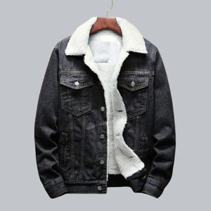 <b>Mens</b> Winter Sherpa Lined Denim <b>Jacket</b> Thick Warm Fleece <b>Trucker</b> Coat Vintage Casual Outerwear Custom Logo Wholesale - Product Image 1
