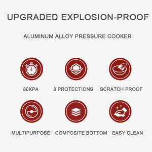 Cuisinière à pression élégante avec une construction de qualité supérieure, technologie de chauffage rapide, caractéristiques de sécurité sécurisées, poignées confortables. - Product Image 2