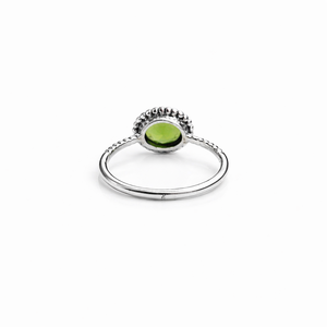 Oval Peridot <b>Dainty</b> 925 Sterling Silver <b>Ring</b>, Handmade Minimalistic Silver <b>Ring</b>, Birthstone <b>ring</b>, Natural Gemstone Peridot <b>ring</b> - Product Image 3