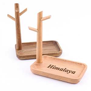 Support à clés ovale en bois avec plateau, motif nature morte, design moderne, fait main, pour table à manger - Product Image 1