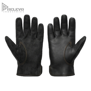 Gants en cuir noir pour homme sur mesure, cuir pleine fleur, gants de conduite avec surpiqûres contrastées, gants de travail, couleur/design au choix - Product Image 4