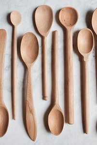 Juego de cucharas de madera hechas a mano, forma ovalada, artesanía natural rústica, utensilios de cocina duraderos para uso doméstico - Product Image 2