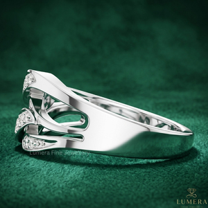 แหวนเพชรเม็ดเล็กหลายแถวสุดหรู ได้รับการรับรองจาก IGI สำหรับผู้หญิง ทองคำ 9KT 10KT 14KT 18KT โรสโกลด์ สำหรับงานแต่งงานหรือวันครบรอบ - Product Image 2
