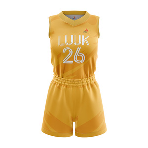 Conjunto de Camiseta y Pantalones Cortos de Baloncesto con Cuello en V para Niñas, Impresión Sublimada Personalizada, Absorbe la Humedad, 100% Poliéster, Equipación para Adultos - Product Image 5