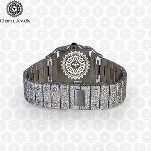 Charm_Jewells Luxury Women's Square Stainless Steel <b>Watch</b> <b>Diamond</b> Encrusted Sapphire Crystal Analog Quartz Movement - Product Image 5