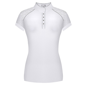 Camisas de equitación personalizadas para mujer, de algodón blanco, manga larga, transpirables, elegantes, de alto rendimiento, capa base para montar a caballo. - Product Image 4