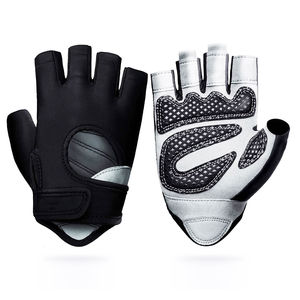 Guantes Deportivos QASWA Profesionales de Piel de Vacuno Auténtica con Cierre de Velcro, Sin Dedos, para Gimnasio, Transpirables, Antideslizantes y Acolchados - Product Image 1