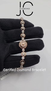 สร้อยข้อมือเพชรสีขาวสุดหรูคอลเลกชันสร้อยข้อมือเพชรที่ทำจากเพชรเป็นประกายกำไลเครื่องประดับเพชรที่มนุษย์สร้างขึ้น - Product Image 5