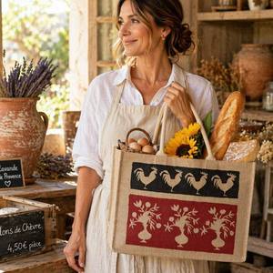 Sacs fourre-tout en toile de jute sur mesure avec poignées, pour usage quotidien, voyage, cadeau, extérieur - Product Image 6