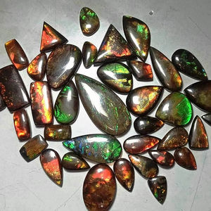 Pierre précieuse en agate de feu mexicaine naturelle de qualité AAA+, cabochon en pierre précieuse en vrac, taille libre, matériau en quartz pour la fabrication de bijoux de guérison, pierre précieuse en gros - Product Image 1
