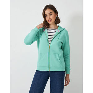 Custom Emboss Print Blank <b>Ladies</b> Crop Top Hooded Sweatshirts Cotton Hip Hop Oversize Women Cropped Zip Neck <b>Jacket</b> Hoodies - Product Image 3