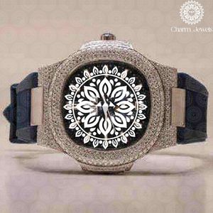 Montre mécanique de luxe Charm_Jewells en acier inoxydable avec boucle incrustée de diamants, bracelet en acier inoxydable, unisexe, analogique, 20 mm, 40 mm - Product Image 1