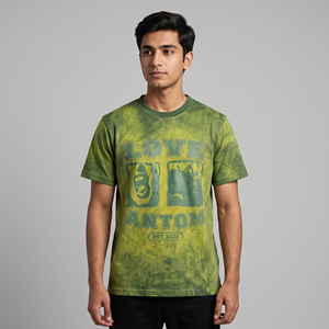 Custom Logo Breathable Cotton/Bamboo Fiber Jersey <b>Mock</b> <b>Neck</b> Acid Washed Sun Faded Plus Size Quick Dry Men's T-shirt Screen - Product Image 6