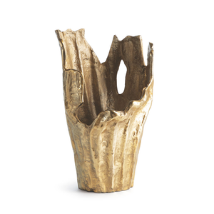 Vintage Look Handcrafted Metal Floor <b>Vase</b> <b>Gold</b> Hammered Finish with Modern Design Tabletop Flower <b>Vase</b> - Product Image 4