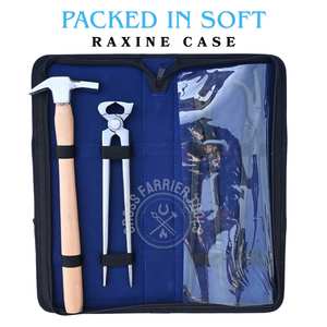 Kit d'outils robustes pour le démontage de sabots de ferme en valise, avec extracteur de clous, décloucheur noir, crocheteur et marteau de ferme - Product Image 6