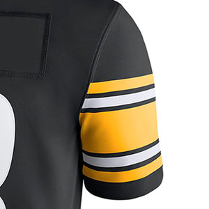 Custom Maroon Gold American Football Jersey V-Neck Short Sleeve Mesh Breathable 100% Polyester Sublimated Print Team <b>Name</b> Number - Product Image 6