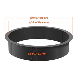 Inserto per Braciere in Acciaio al Carbonio Resistente, Altezza 8,5 Pollici, Diametro Esterno 40 Pollici/Diametro Interno 36 Pollici, per Braciere Fai-da-Te - Product Image 2