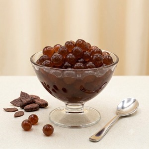 Perles de jus éclatantes de chocolat premium, garniture prête à consommer pour les boissons au bubble tea, ingrédients fabriqués à Taïwan - Product Image 1