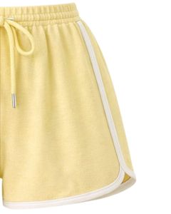 Conjunto de Camisola y Pantalones Cortos para Mujer en Amarillo Pastel, Traje de Dos Piezas para Verano, Top Corto de Mezcla de Algodón, Pantalones Cortos con Cordón y Bordado de Margaritas - Product Image 5