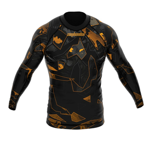Camiseta Deportiva de Manga Larga para Hombre, Estilo Capoeira, Negra y Roja con Diseño Geométrico, Transpirable y Ajustada para MMA - Product Image 3