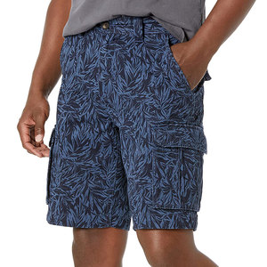 Pantalones Cortos Cargo para Hombre con Estampado Tropical Azul, Cintura Media, Cierre de Botones, Tela Oxford Transpirable, Estilo Casual - Product Image 2