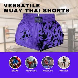 Pantalones Cortos para Hombre, Muay Thai, Satén, Cintura Elástica, Entrenamiento, Gimnasio, Kickboxing, Ligeros, Coloridos, Top para Hombre, Muay Thai, Artes Marciales - Product Image 4