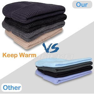 Gorros de Punto Clásicos de Invierno, Unisex, 100% Acrílico, Cómodos y Elásticos, Ideales para el Uso Diario en Clima Frío - Product Image 4