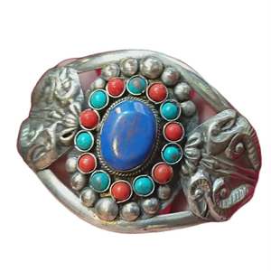 Asthamangal Men's Traditional Look <b>Copper</b> Alloy Antique Bronze Plated Fashion <b>Bracelets</b> & Bangles Multi Color Stone Set Gift - Product Image 3