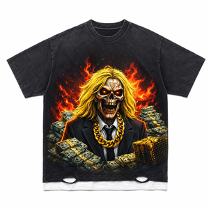 Camiseta negra personalizada de manga corta, 100% algodón jersey, cuello redondo, estilo moderno, corte regular, estampada digitalmente, para uso unisex. - Product Image 1