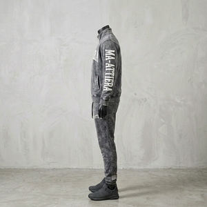 Conjunto Deportivo para Hombre, Color Gris Carbón, Lavado Ácido, con Cierre, Sudadera Bordada, Pantalones Jogger, Ropa Deportiva, Casual - Product Image 4