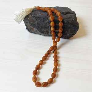 Tasbih de Resina Personalizado, Ámbar Báltico Natural, 33 Cuentas, Cuentas de Oración Coleccionables, Precioso Rosario con Corte de Cebada, Misbaha Hecha a Mano - Product Image 2