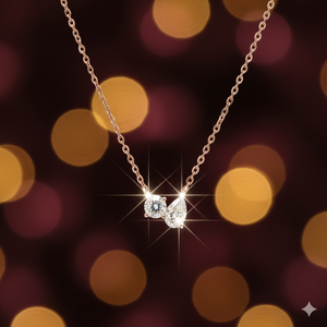 Collar Minimalista con Colgante de Diamante Real en Oro Rosa de 8K - Diamante Natural Certificado por IGI - Product Image 1