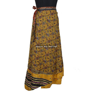 Faldas Cruzadas de Seda Vintage, Estilo Boho, Multicolores, para Verano, Cómodas, a la Moda, Hippie, Talla Única, Estilo Gitano, para Mujeres, Señoras y Chicas - Product Image 3
