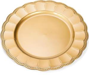 Assiette de présentation dorée haut de gamme – Vaisselle élégante pour mariages, événements et décoration de restaurants - Product Image 2