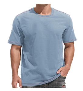 T-shirt uni pour homme en polyester-coton personnalisé avec impression sérigraphique compressée à grammage lourd – Modèle personnalisé - Product Image 6