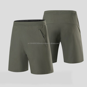 Short solide décontracté pour homme avec poche à fermeture éclair invisible pour homme Short en nylon avec logo personnalisé Short de sport quotidien léger - Product Image 1