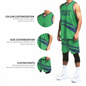 Ensemble de maillots de basket-ball personnalisés Rexfit Sports, sublimés, violet et blanc, col en V, sans manches, évacuation de l'humidité, unisexe adulte - Product Image 3