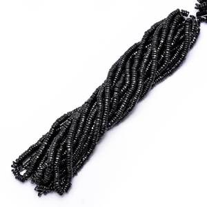 Cuentas de espinela negra natural lisa en forma de neumático Heishi de 6 mm, cuentas sueltas para la fabricación de joyas, hebra de 16 pulgadas, calidad premium. - Product Image 2